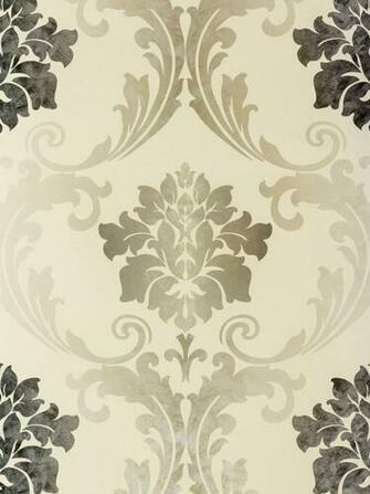 Wallpaper Cream Silver Grey Metallic A S