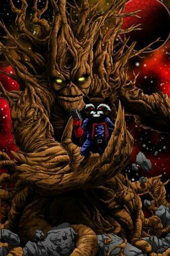 Groot N Rocket Ink Colored By Briansoriano