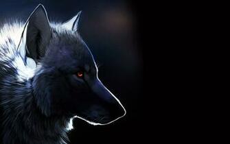 Red Eyed Black Wolf
