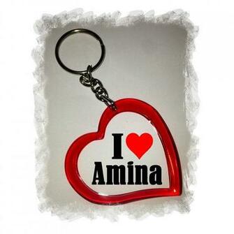 Exclusive Heart Keychain I Love Amina A Great Gift Idea For