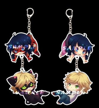 Ladybug And Chat Noir Keychains By Criis Chan