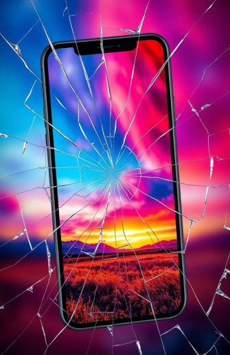 Realistic Cracked Screen Wallpaper