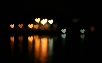 Effect Bokeh Hearts Dark The Reflection HD Love Wallpaper