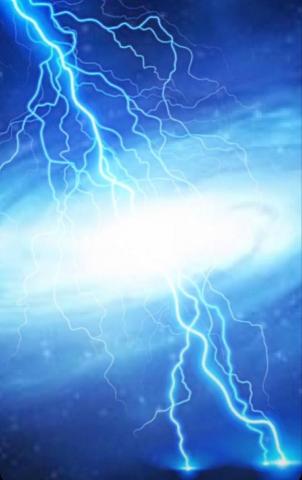 Blue Space Lightning Wallpaper
