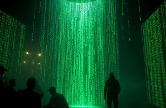 Matrix Binary Code Falling Wallpaper