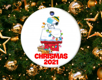 The Peanuts Vaccinated Snoopy Pandemic Christmas Ornament