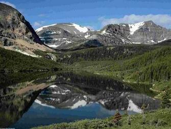 Upper Slide Lake Montana Wallpaper Waterfalls Nature