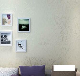 Modern Leaf Flocking Wallpaper Roll