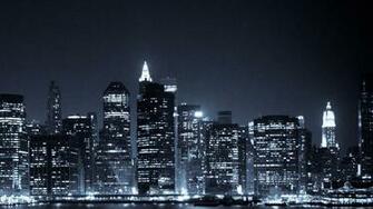 Manhattan Night Skyline Wallpaper WallpaperHDc