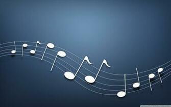 Blue Music Notes Wallpaper Image