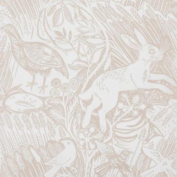 Harvest Hare Wallpaper By Mark Hearld Chalk White St