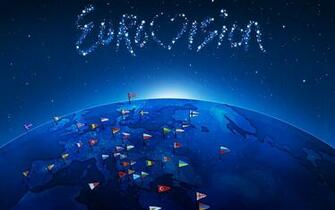 Eurovision Flags Wallpaper Stock Photos