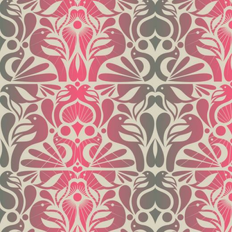 70s Wallpaper Pattern Floral Birds Retro