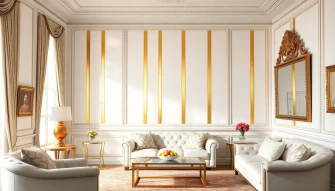 White And Gold Striped Wallpaper