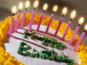 Happy BirtHDay Cake And Candles Computer Wallpaper