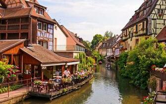 Colmar Alsace France River Houses Wallpaper