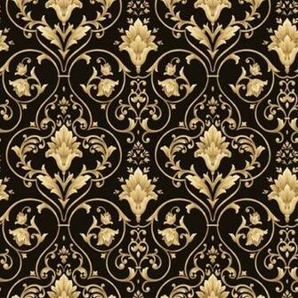 Black And Gold Victorian Scroll Wallpaper Double Rolls New Used