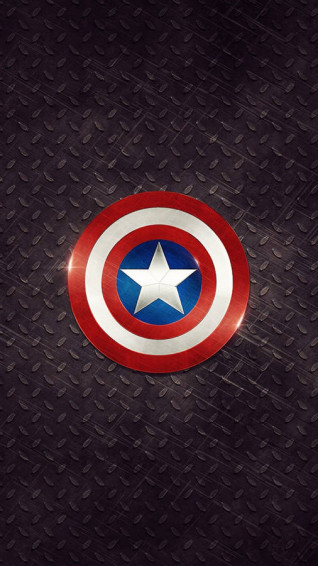 Captain America Shield iPhone On Steel Floor Wallpaper