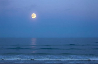 Moon Over Ocean Wallpaper
