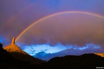 A Rainbow Emerges From Castleton At Sunset Ungrounded