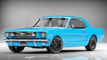 Ford Mustang Blue Classic Car Art Wallpaper