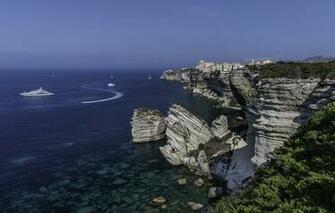 Wallpaper Sea Rocks Coast France Yachts Corsica The