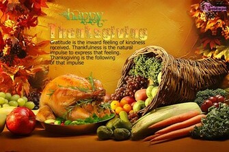 Thanksgiving Day Food Picture Wishes Card With Greetings Quote