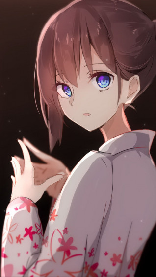Brown Hair Blue Eyes Anime Girl Wallpaper Mobcup
