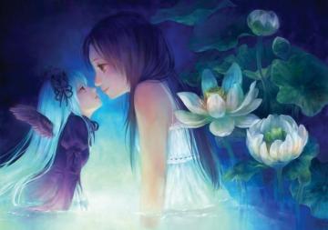 Fairy Anime Wings Flower Water Dress Girl Wallpaper