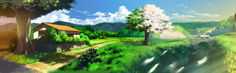 Landscape Anime Nature Valley Jungle Peaceful Peace