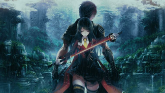 Anime Girl Boy Couple Fighter Katana