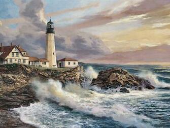 Christmas Lighthouse Lights Sky Rocks Quoteko