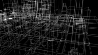 Blue Print Architecture Wireframe Background Stock Video Footage