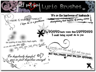 Fall Out Boy Lyrics Wallpaper Lyric Brush Set