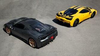 Black And Yellow Novitec Rosso Ferrari Wallpaper