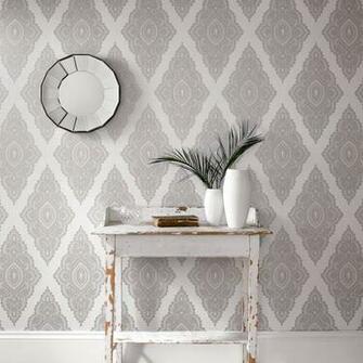 Jewel Pearl Silver Wallpaper By Graham And Brown