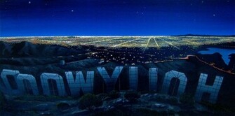 Hollywood Sign Night Wallpaper Jpg