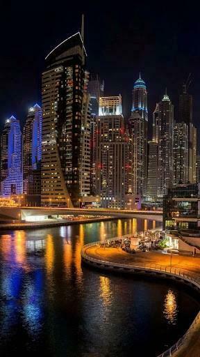 Ingrandisci La Schermata Di Citt Notte Sfondo Animato Per Android