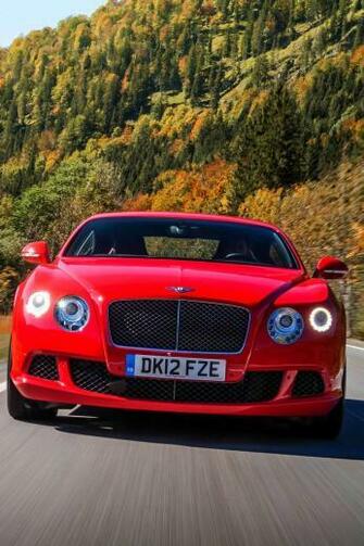 Wallpaper Bentley Continental Gt Red Front