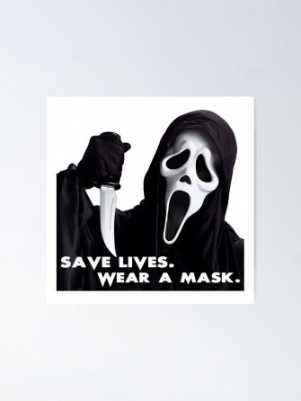 Scream Covid Mask Funny Horror Film Poster By