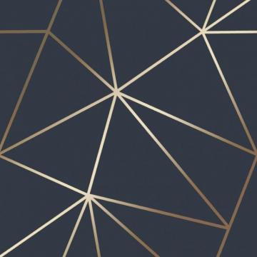 Zara Shimmer Metallic Wallpaper In Navy Gold I Love