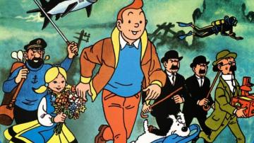 Running Tintin Cartoon Comic Vintage Retro Kraft Coated Poster
