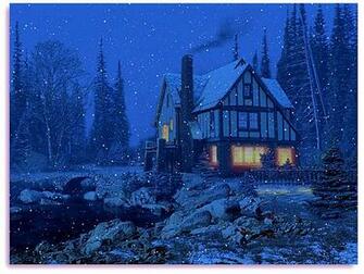 3d Lake Cabin Screensaver Animated Fall To