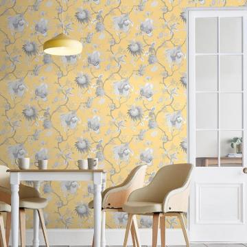 Bordado Citron Wallpaper Yellow Graham Brown