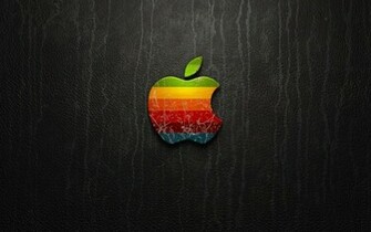 Wallpaper Apple Color Multicolour Leather Logotype