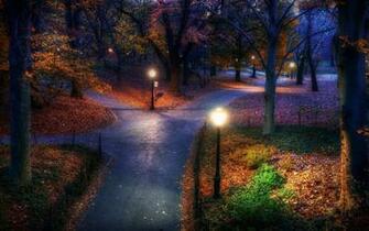 Wallpaper Autumn Usa Evening New York Park Leaf Central