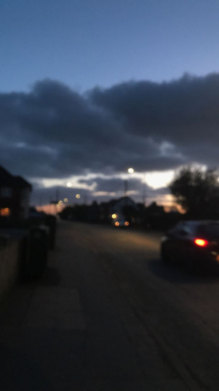Late Night Walk Clouds Calm Lights Blurry Cold