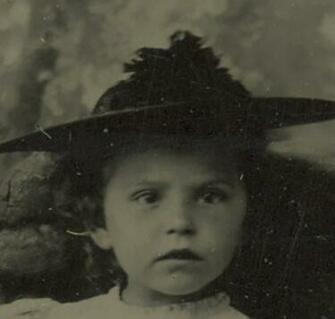 Tintype Painted Background Crisp Cute Little Girl W Lamb