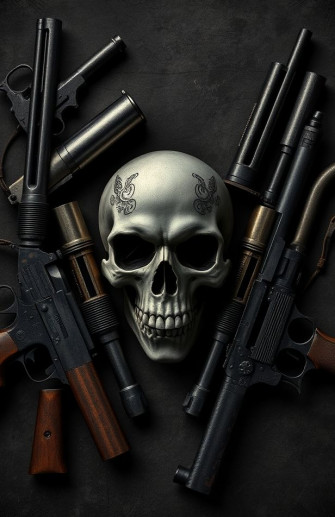 Skulls And Guns Wallpaper