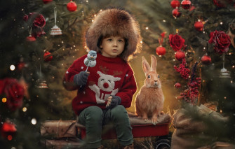 Wallpaper Decoration Animal Holiday Toys New Year Boy Rabbit